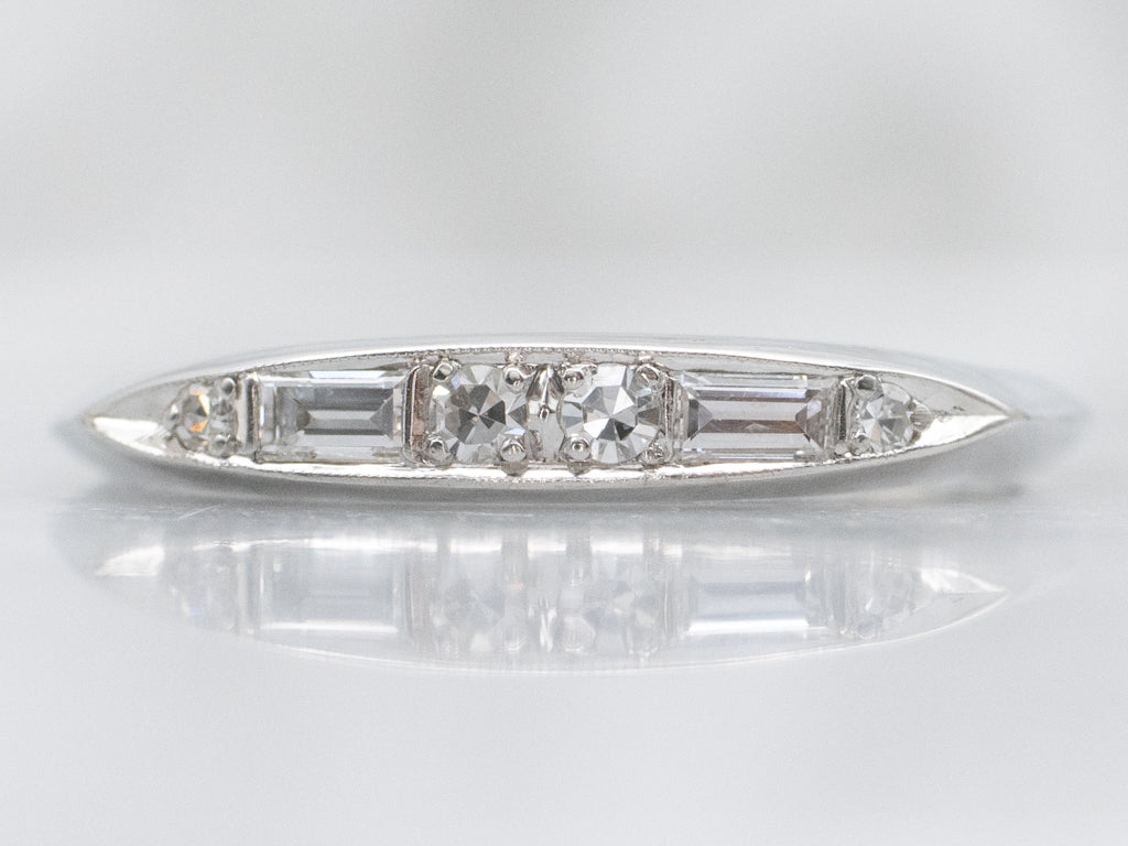 Vintage Mix-Cut Diamond Platinum Wedding Band
