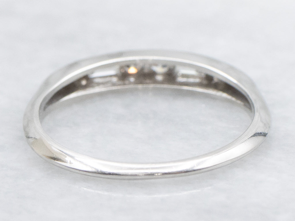 Vintage Mix-Cut Diamond Platinum Wedding Band