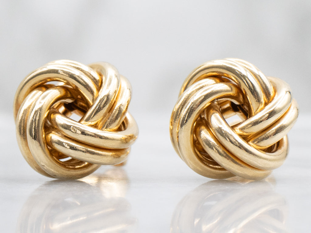 Vintage 18-Karat Yellow Gold Knot Stud Earrings