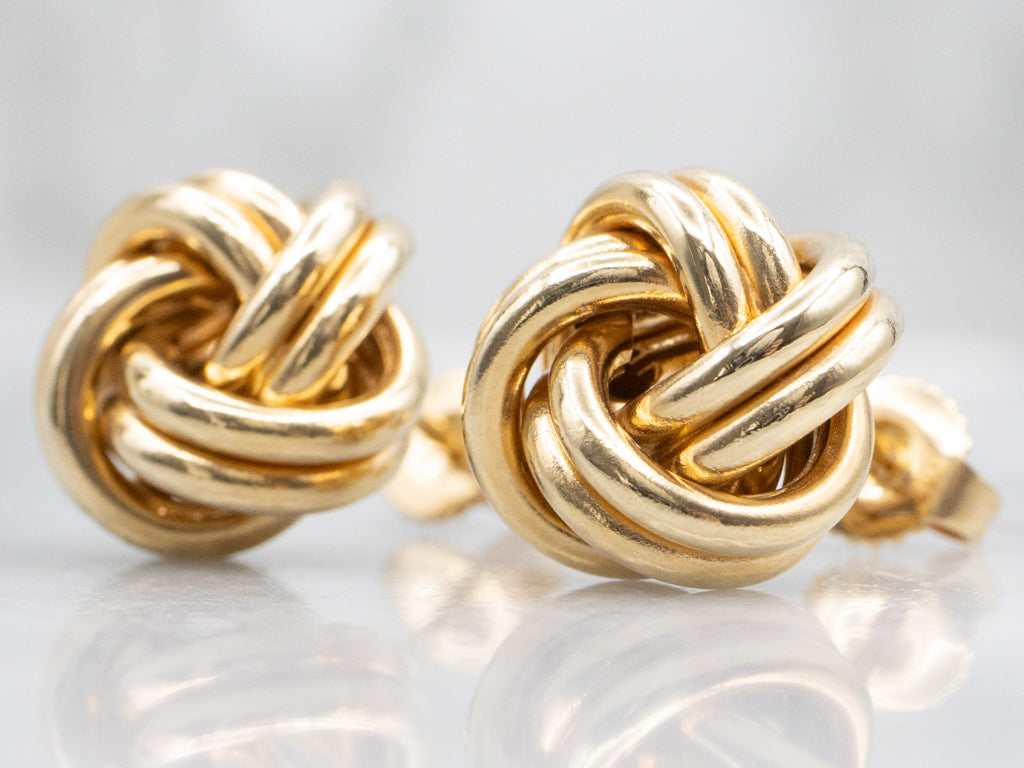 Vintage 18-Karat Yellow Gold Knot Stud Earrings