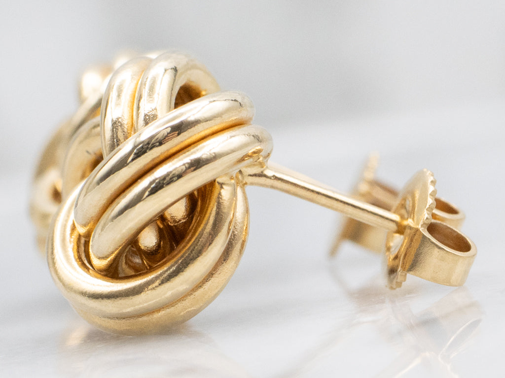 Vintage 18-Karat Yellow Gold Knot Stud Earrings