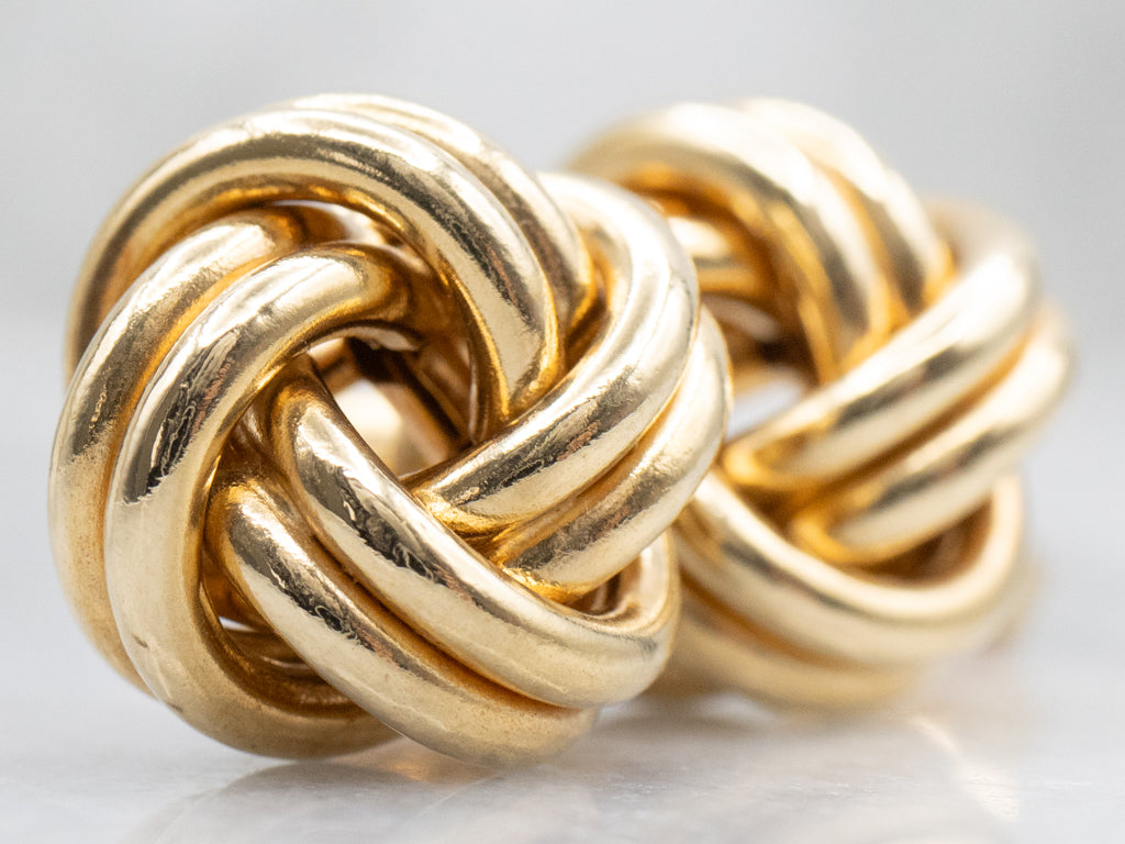 Vintage 18-Karat Yellow Gold Knot Stud Earrings