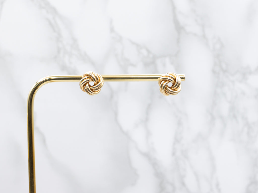 Vintage 18-Karat Yellow Gold Knot Stud Earrings