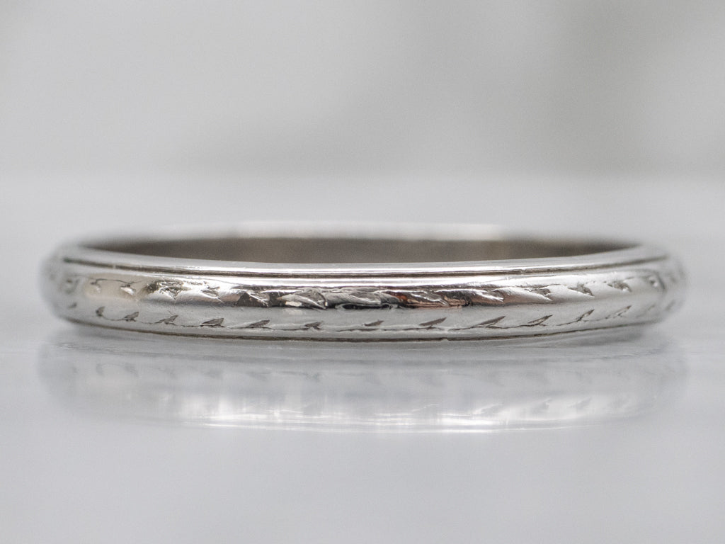 Antique Platinum Patterned Band