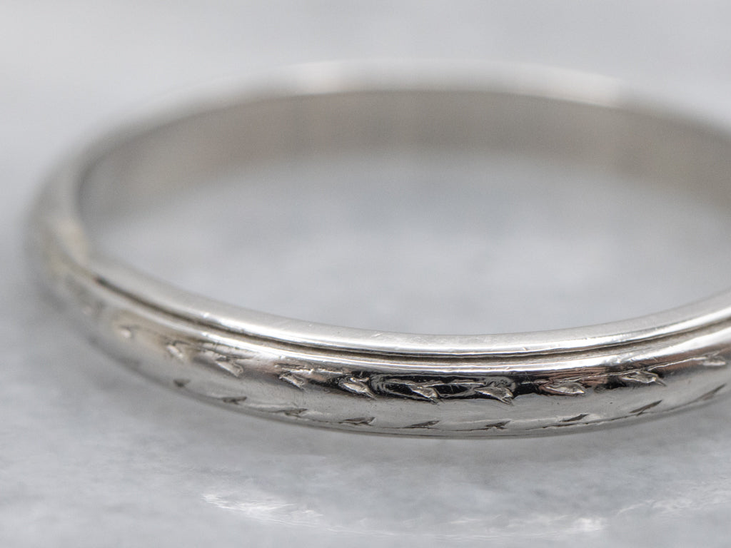 Antique Platinum Patterned Band