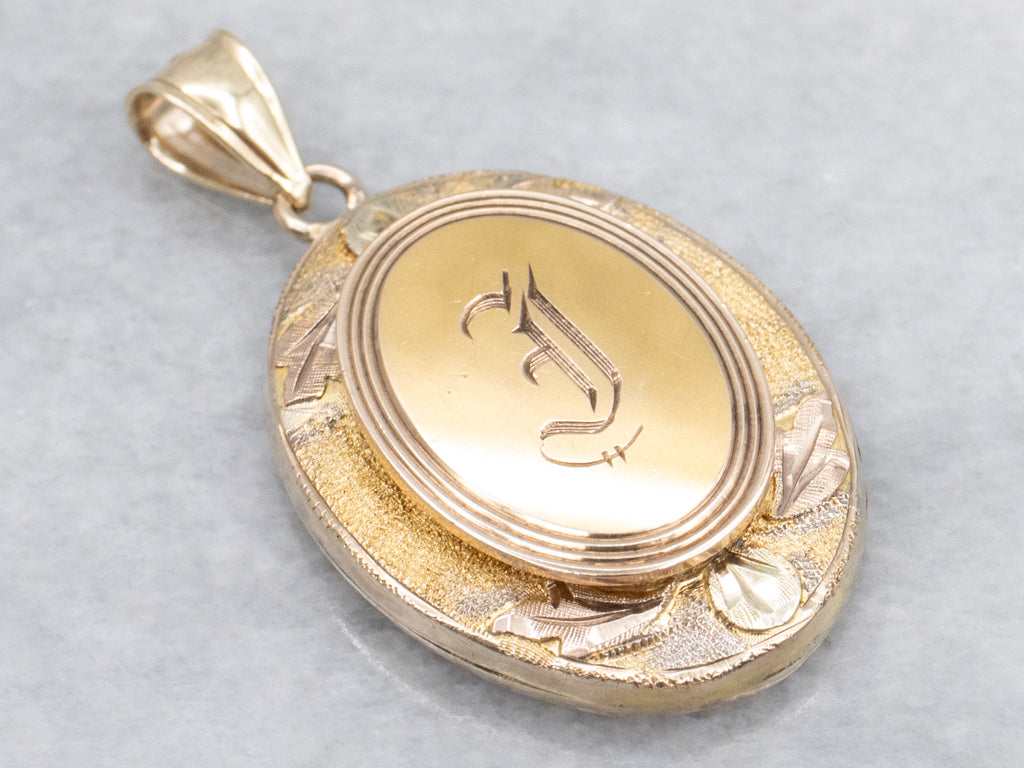 Mix-Era Antique Gold Old English "J" Initial Pendant