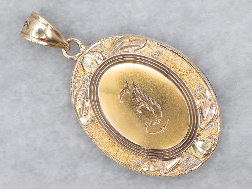 Mix-Era Antique Gold Old English "J" Initial Pendant