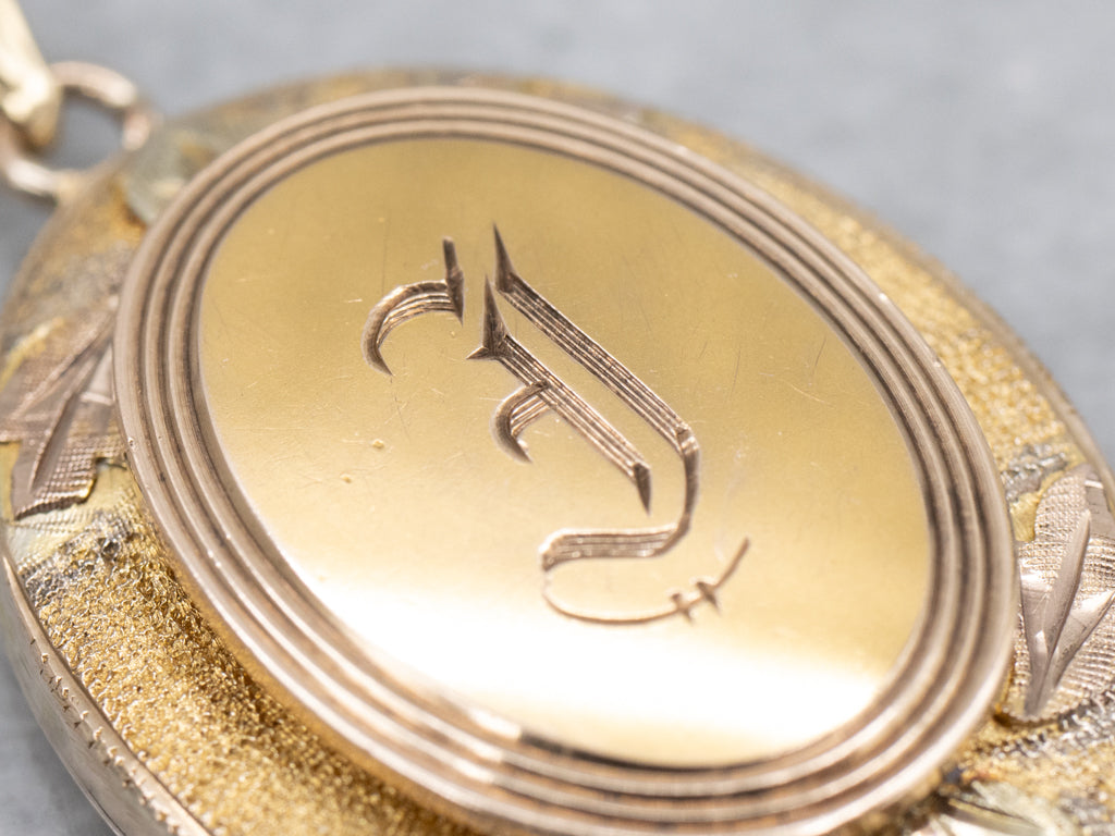 Mix-Era Antique Gold Old English "J" Initial Pendant