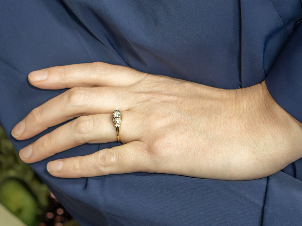 Retro-Era Diamond Two-Tone Engagement Ring