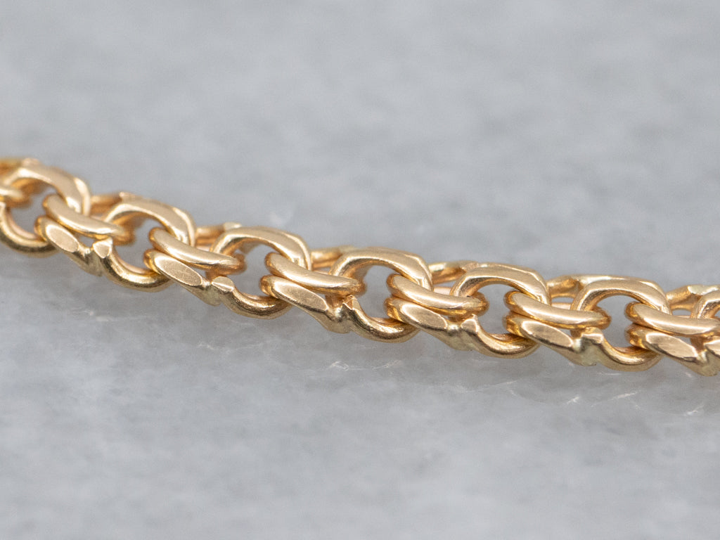 Yellow Gold Double Curb Link Bracelet