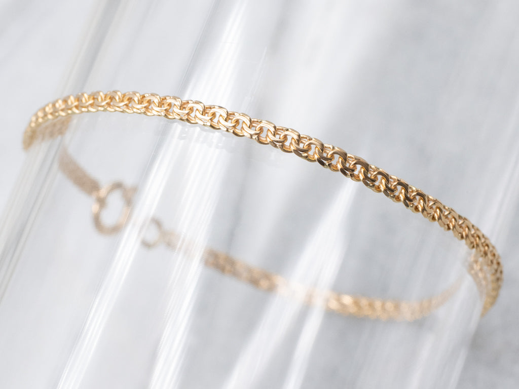 Yellow Gold Double Curb Link Bracelet
