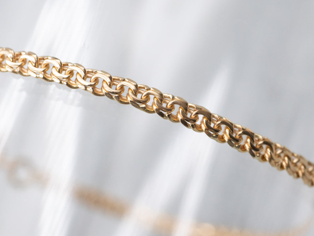 Yellow Gold Double Curb Link Bracelet