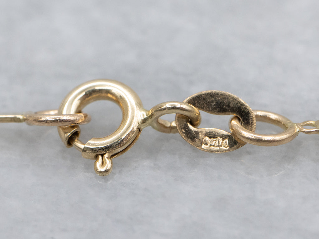 Mix-Era Graduated Diamond Twist Pendant and Gold Link Necklace