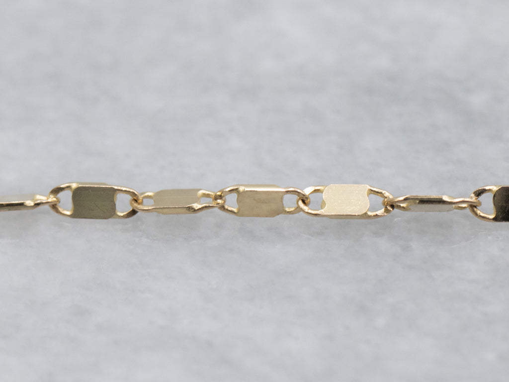 Mix-Era Graduated Diamond Twist Pendant and Gold Link Necklace