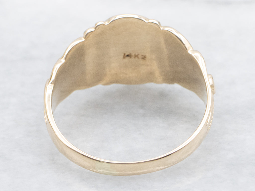 Men's Victorian Era Oval-Top Signet Ring