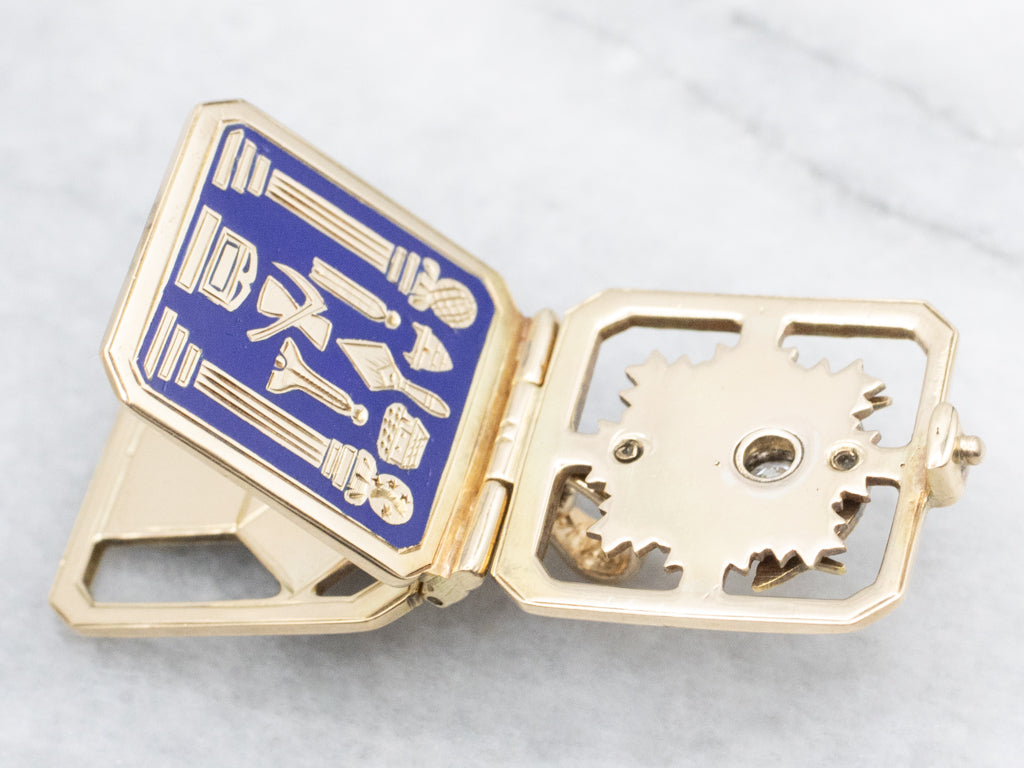 Antique Gold and Diamond Masonic Pendant
