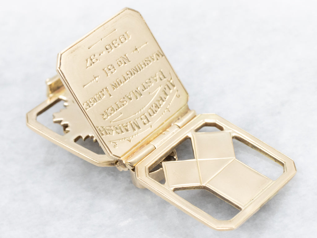 Antique Gold and Diamond Masonic Pendant