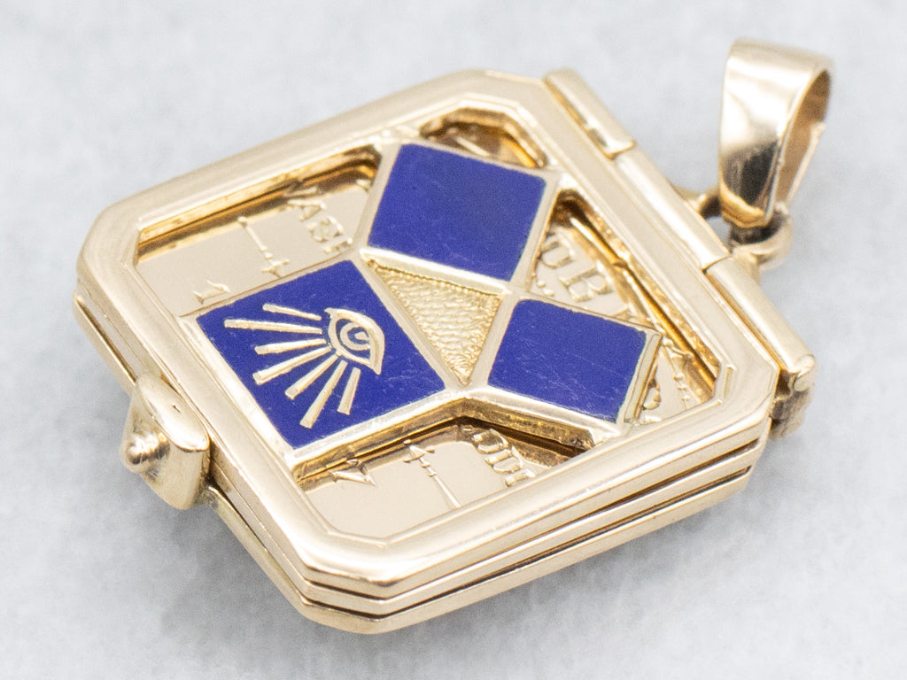 Antique Gold and Diamond Masonic Pendant