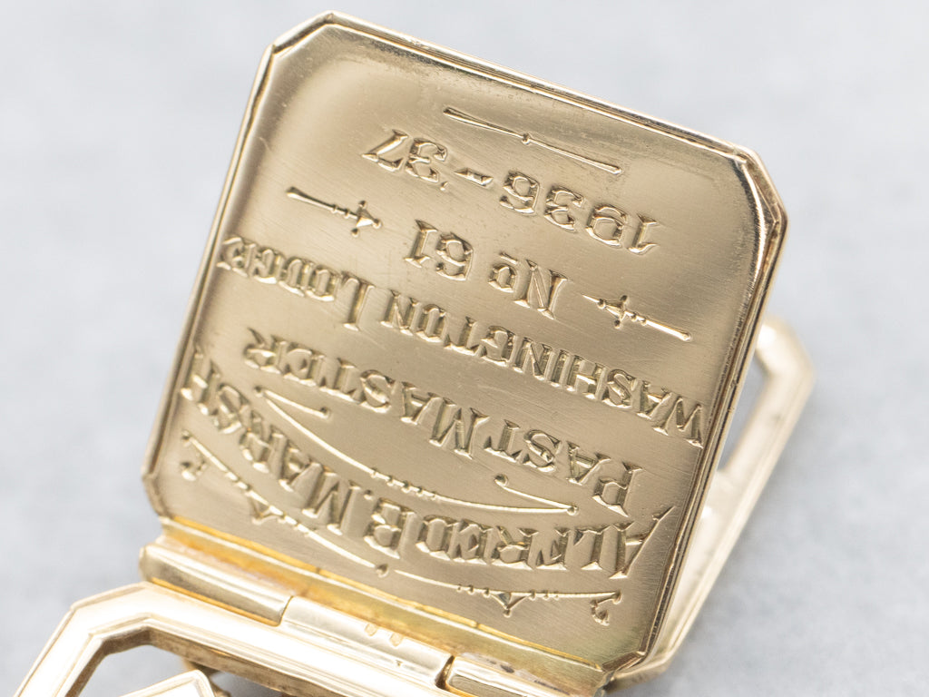 Antique Gold and Diamond Masonic Pendant