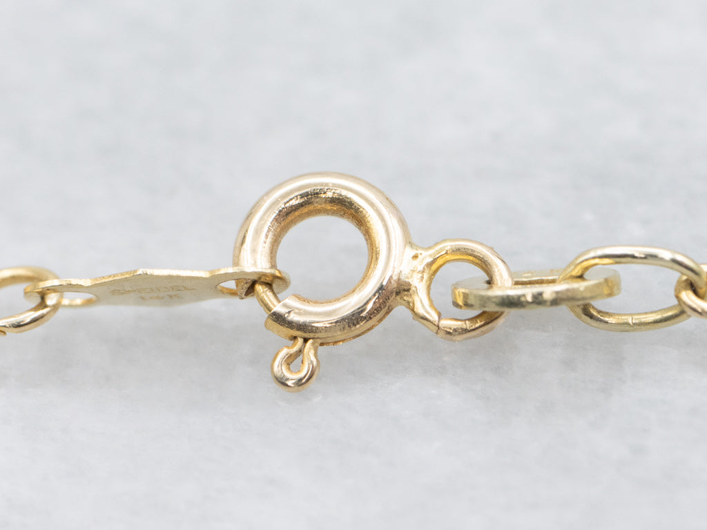 Diamond Twisting Yellow Gold Pendant Necklace