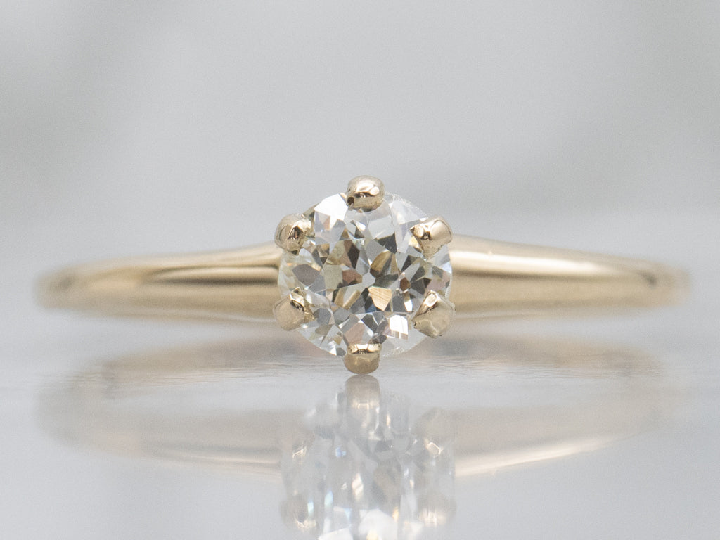 Antique Six-Prong Old Mine Cut Diamond Engagement Ring