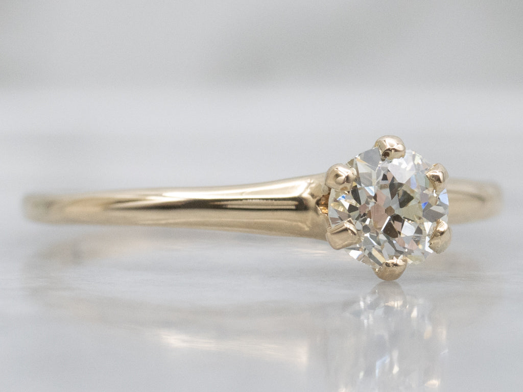 Antique Six-Prong Old Mine Cut Diamond Engagement Ring