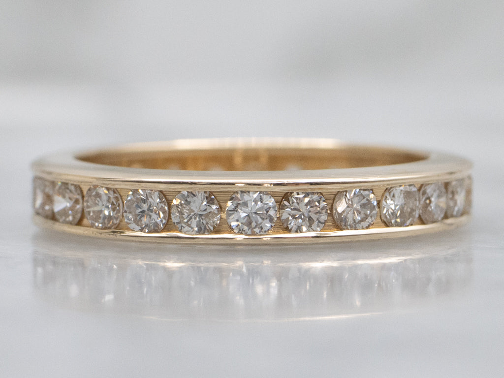 Yellow Gold Channel-Set Diamond Eternity Band