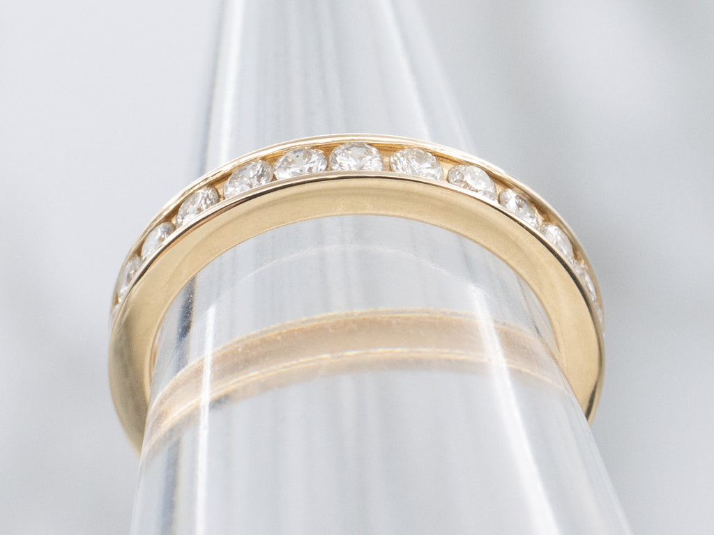 Yellow Gold Channel-Set Diamond Eternity Band