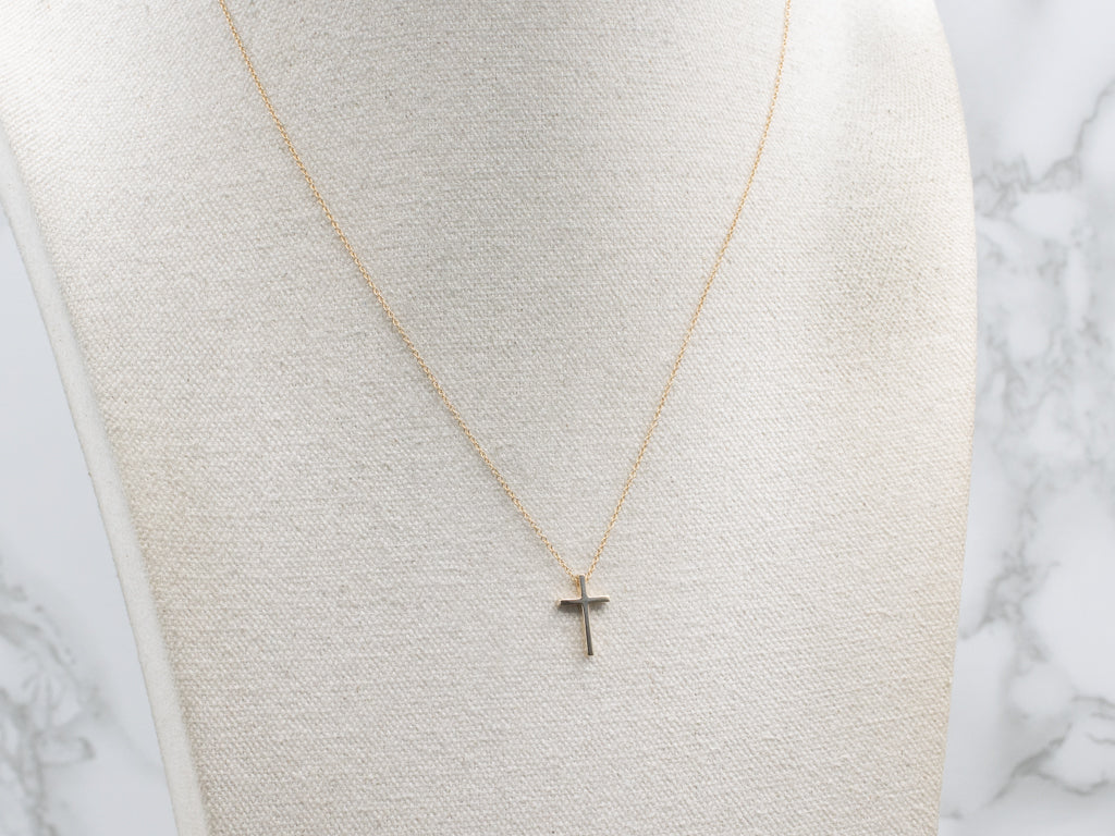 Simple Gold Cross Pendant Necklace