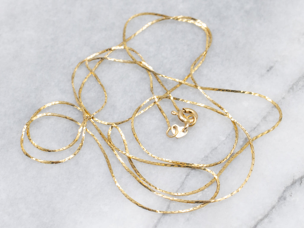 Long Italian Gold Cobra Link Chain with Spring Ring Clasp
