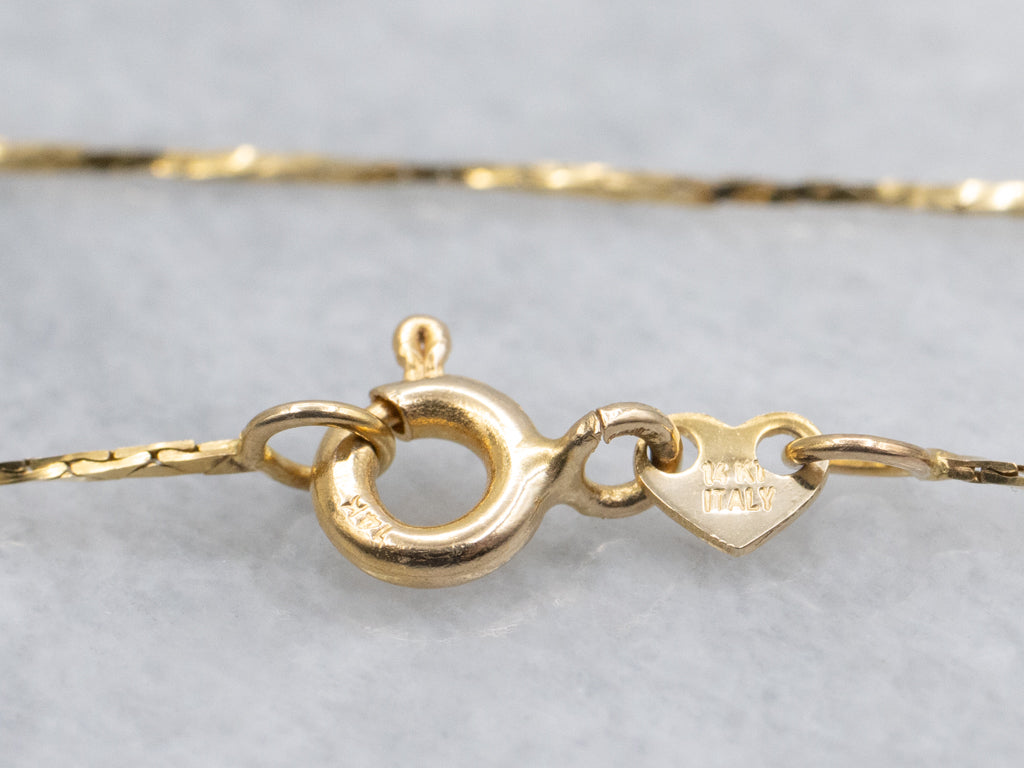 Long Italian Gold Cobra Link Chain with Spring Ring Clasp