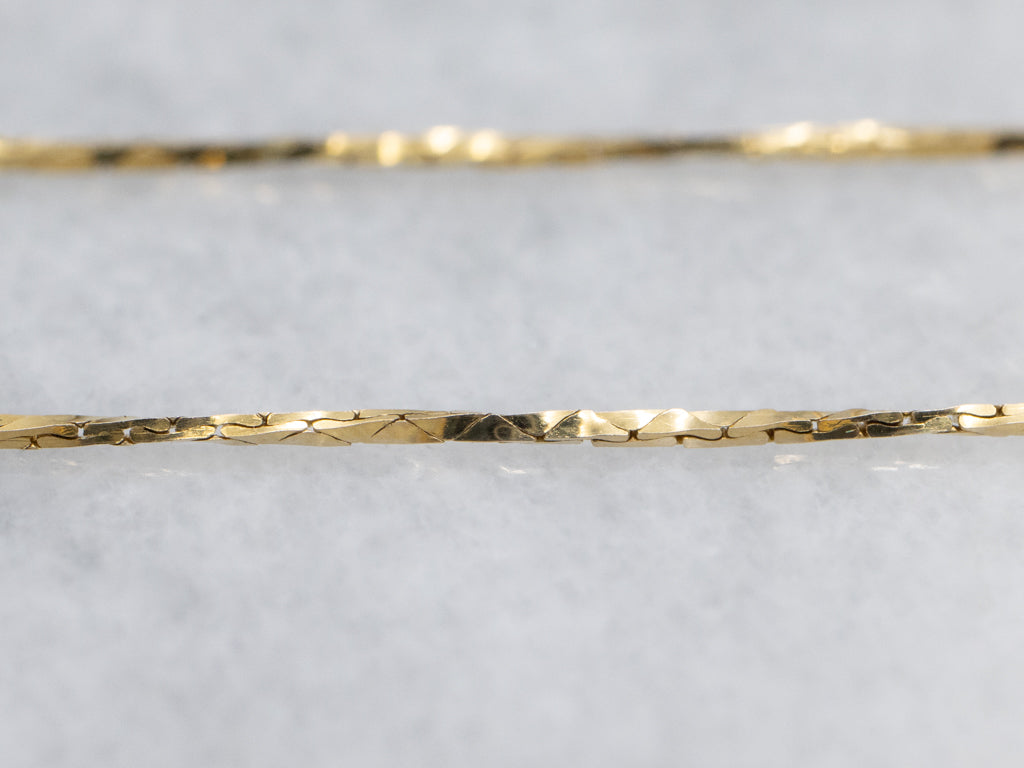 Long Italian Gold Cobra Link Chain with Spring Ring Clasp