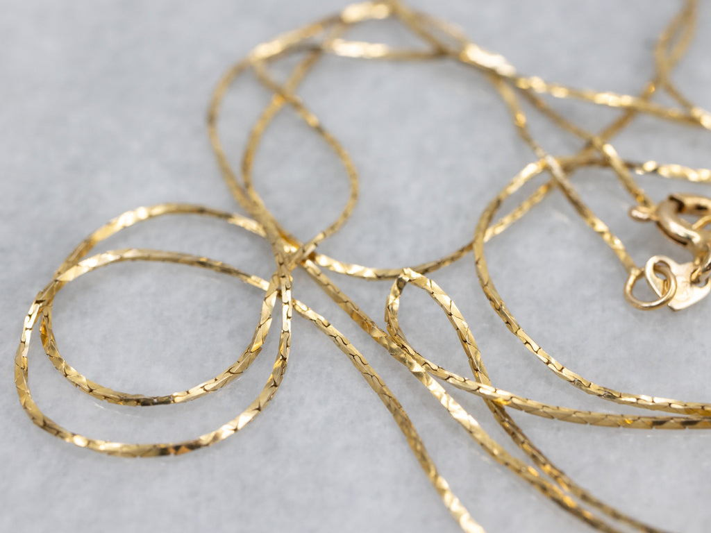 Long Italian Gold Cobra Link Chain with Spring Ring Clasp