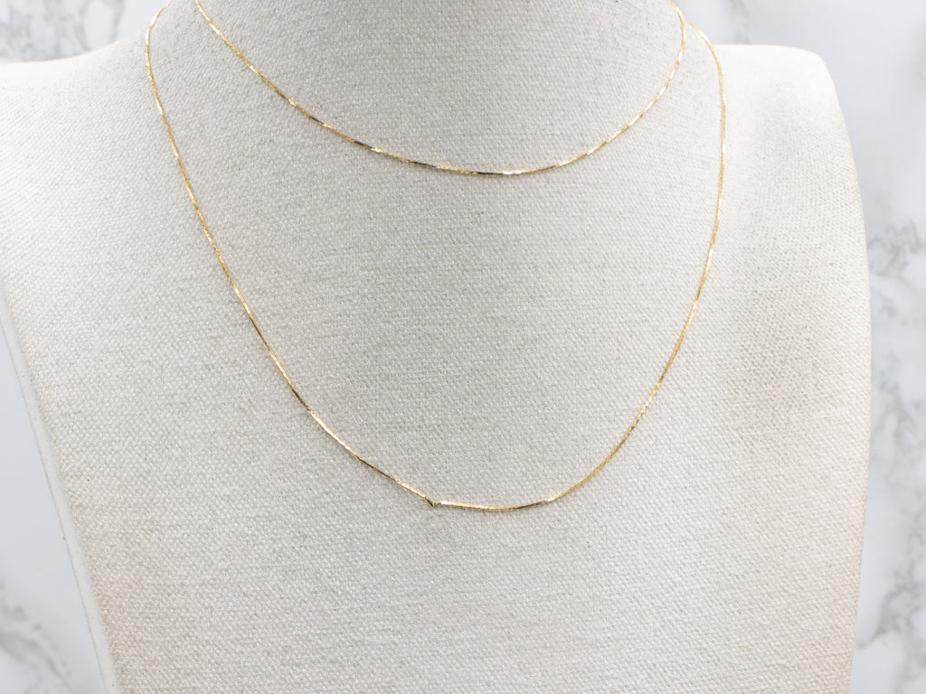 Long Italian Gold Cobra Link Chain with Spring Ring Clasp