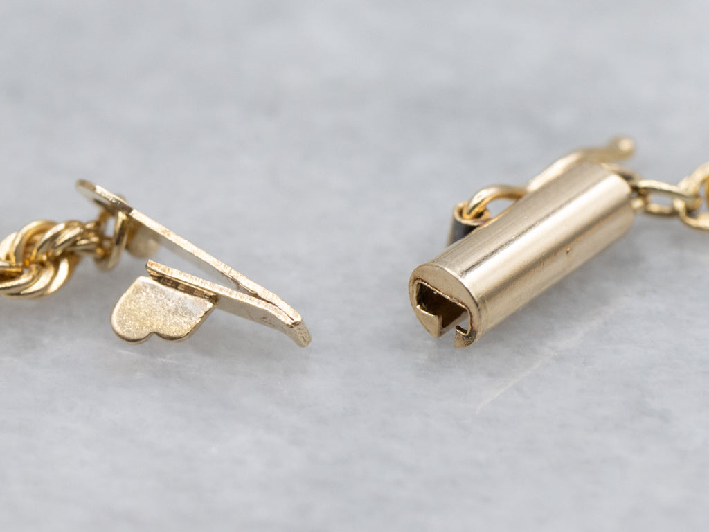 Modernist Gold and Diamond Sweetheart Necklace