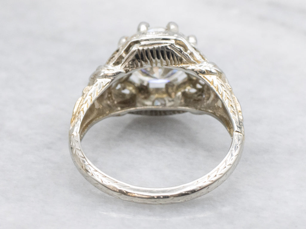 1920s Brilliant Diamond White Gold Engagement Ring