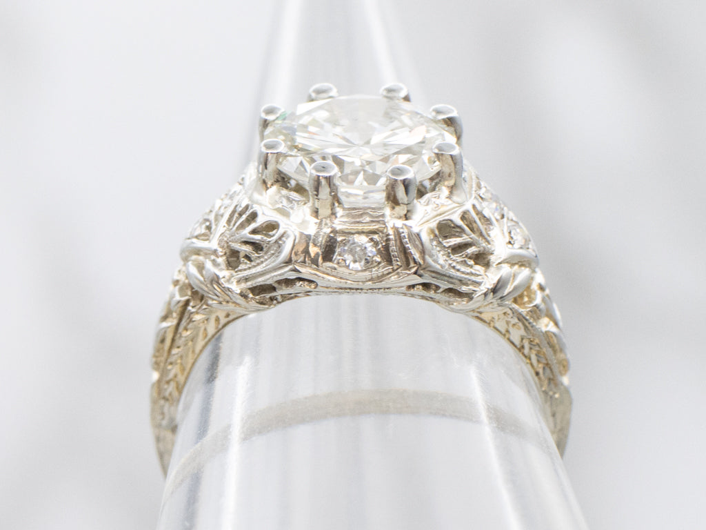 1920s Brilliant Diamond White Gold Engagement Ring