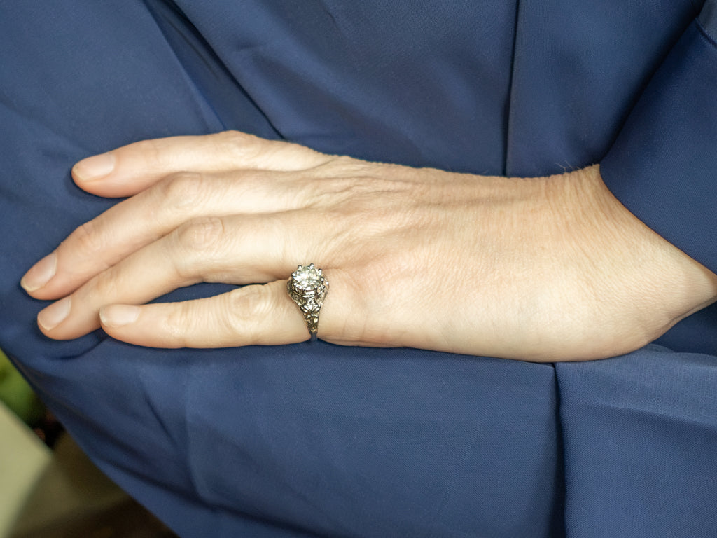 1920s Brilliant Diamond White Gold Engagement Ring
