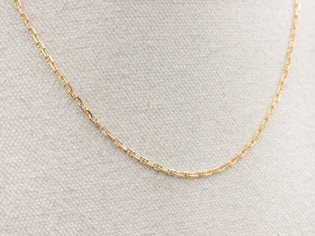 Long Italian Yellow Gold Anchor Chain