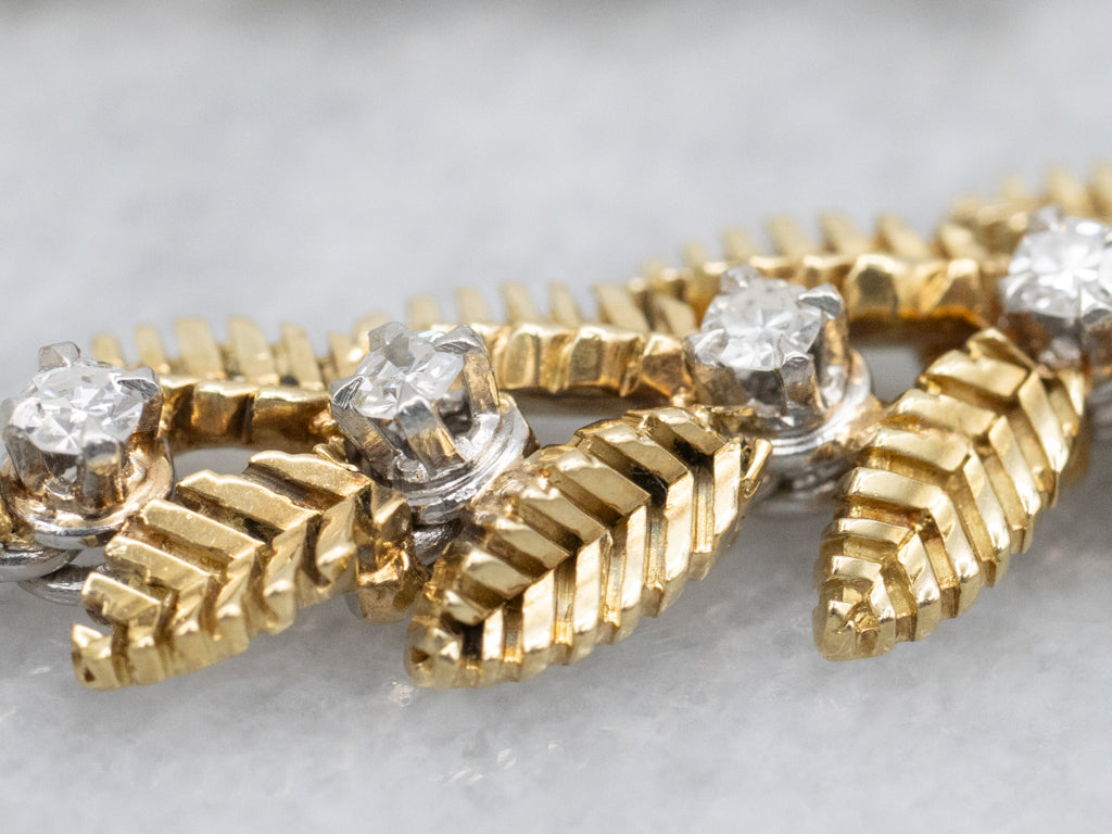 Botanical Gold Diamond Drop Earrings