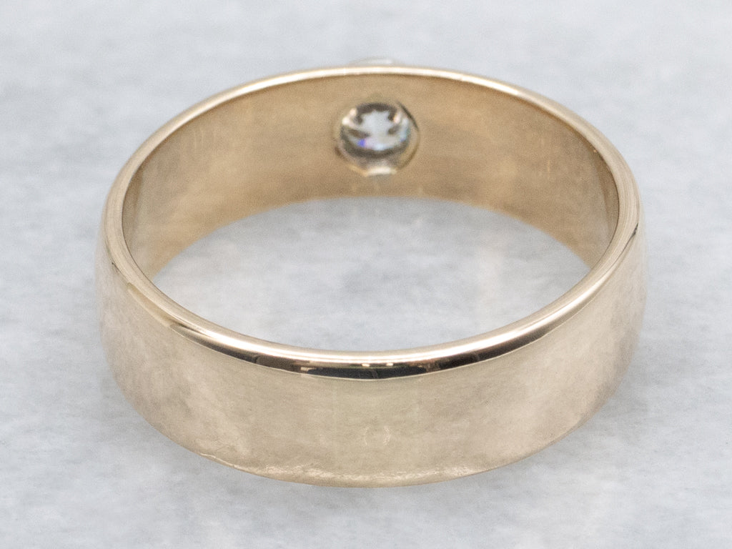 Bezel-Set European Cut Diamond Solitaire Engagement Ring