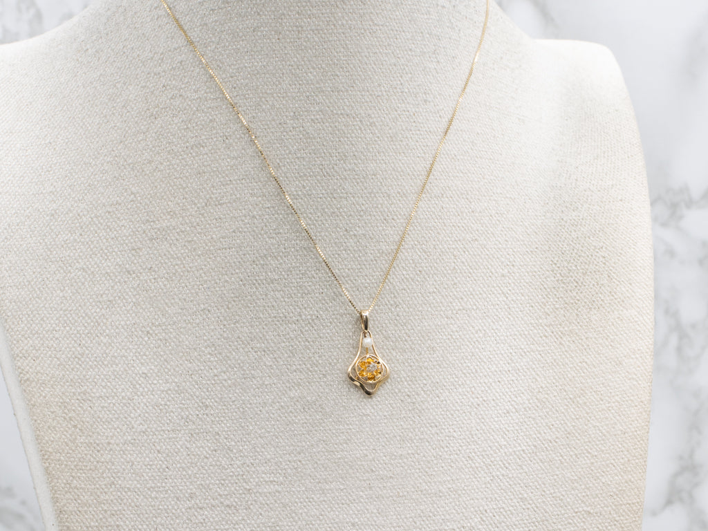 Buttercup Diamond and Natural Pearl Antique Stickpin Conversion Pendant