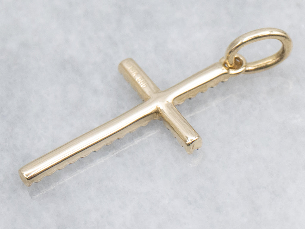 Sparkling Gold and Diamond Cross Pendant