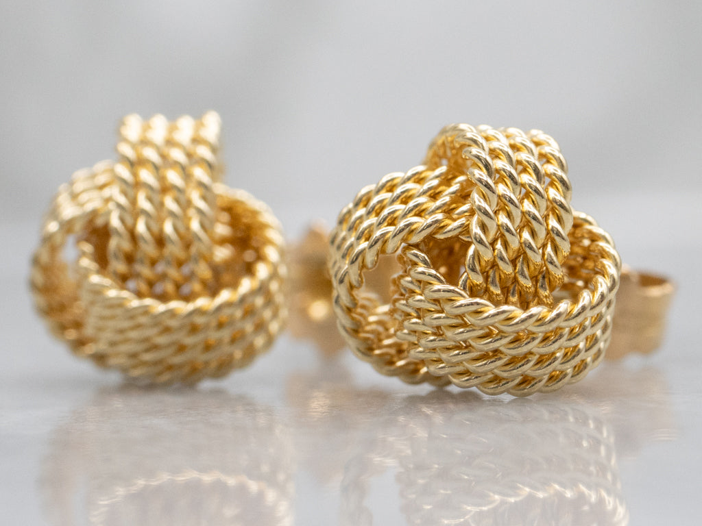 Tiffany & Co. 18-Karat Yellow Gold Somerset Knot Stud Earrings