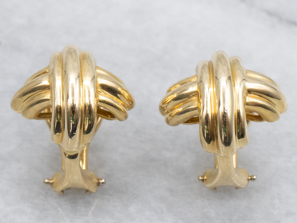 Vintage Tiffany & Co 18-Karat Yellow Gold "X" Earrings