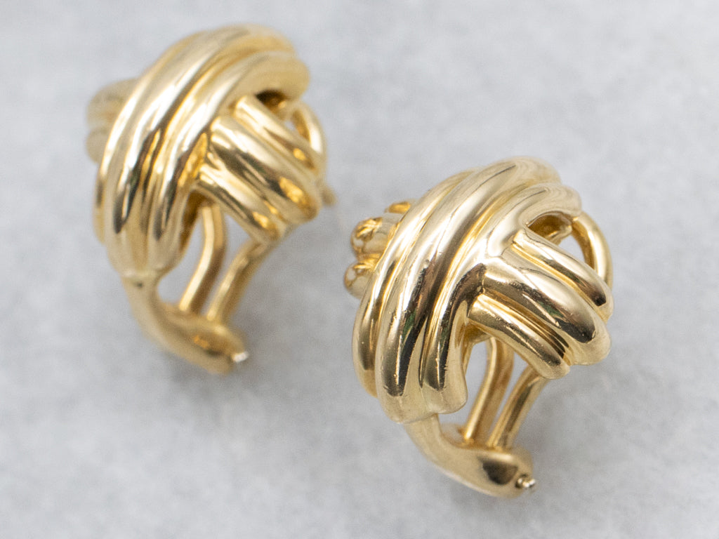 Vintage Tiffany & Co 18-Karat Yellow Gold "X" Earrings