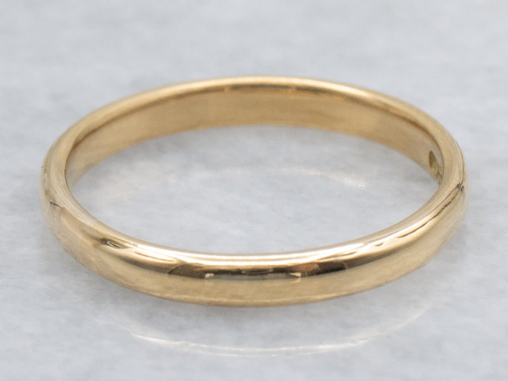 Simple 20-Karat Yellow Gold Wedding Band
