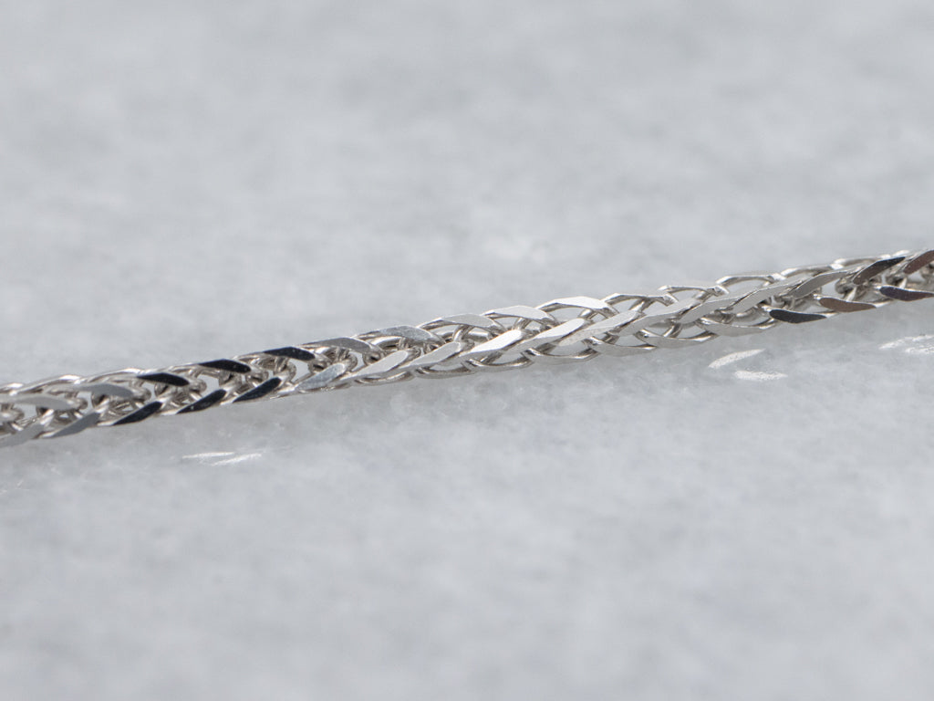 Grey Pearl and Diamond Drop Botanical White Gold Necklace