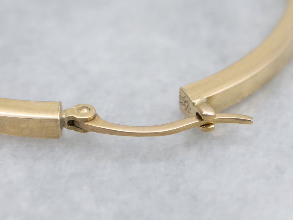 Squared Yellow Gold Hoop Earrings