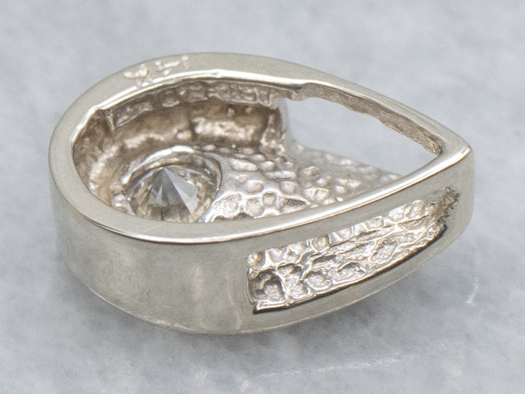 Teardrop White Gold Diamond Slide Pendant